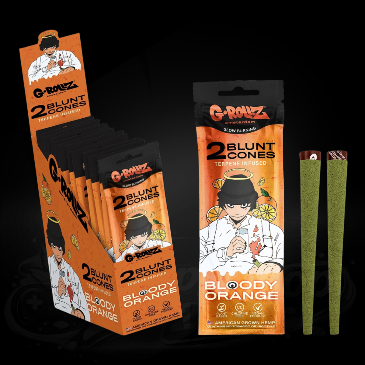 Blunt Cones - Bloody Orange - 2x King Size Blunt Cones