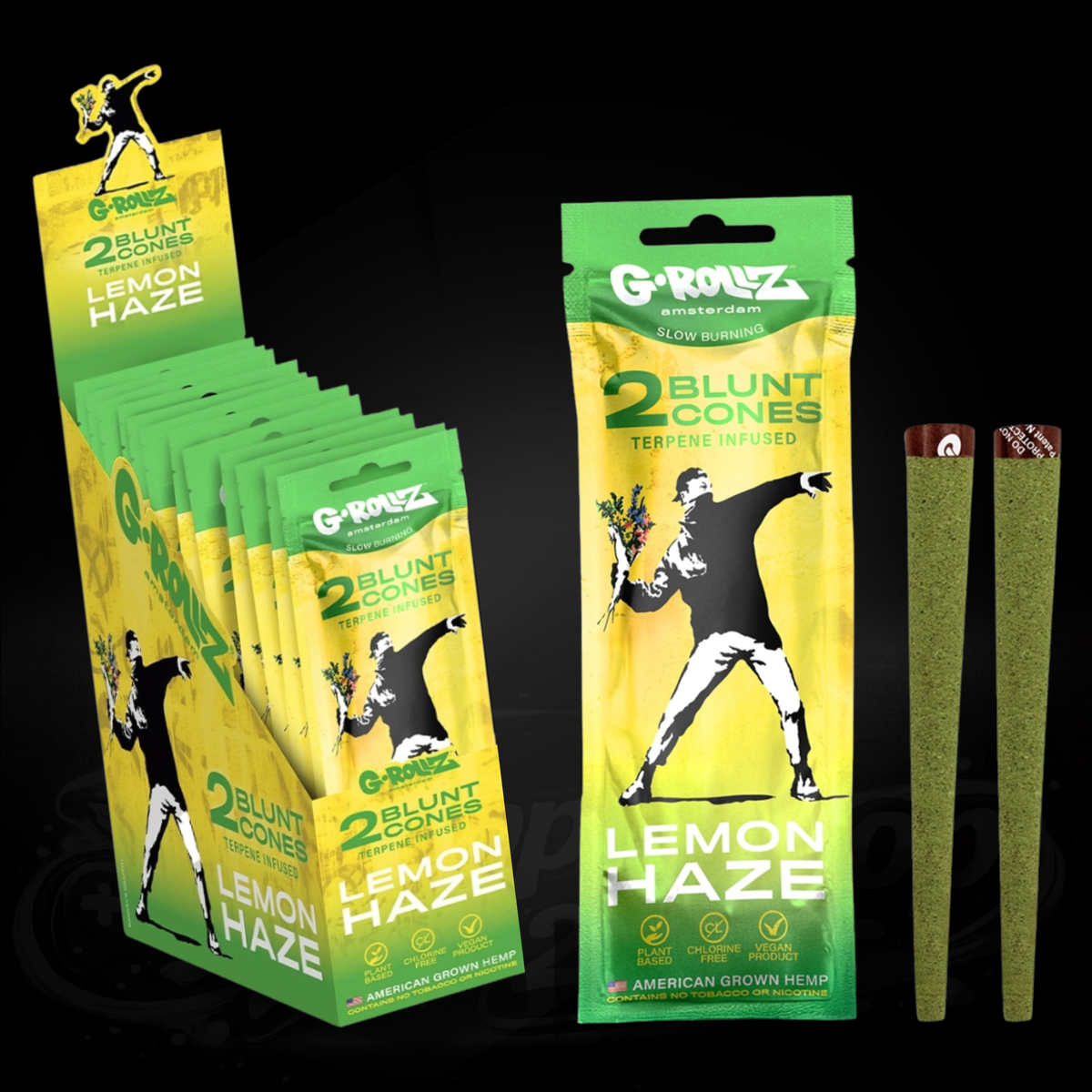Banksy's Graffiti - Blunt Cones - Lemon Haze - 2x King Size Blunt Cones