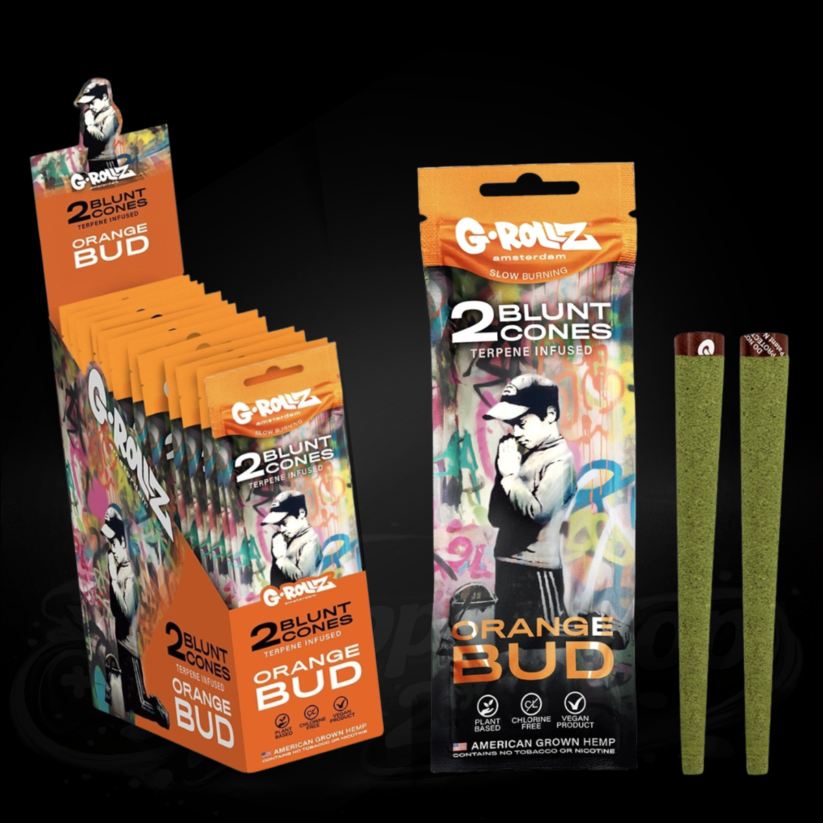 Banksy's Graffiti - Blunt Cones - Orange Bud - 2x King Size Blunt Cones