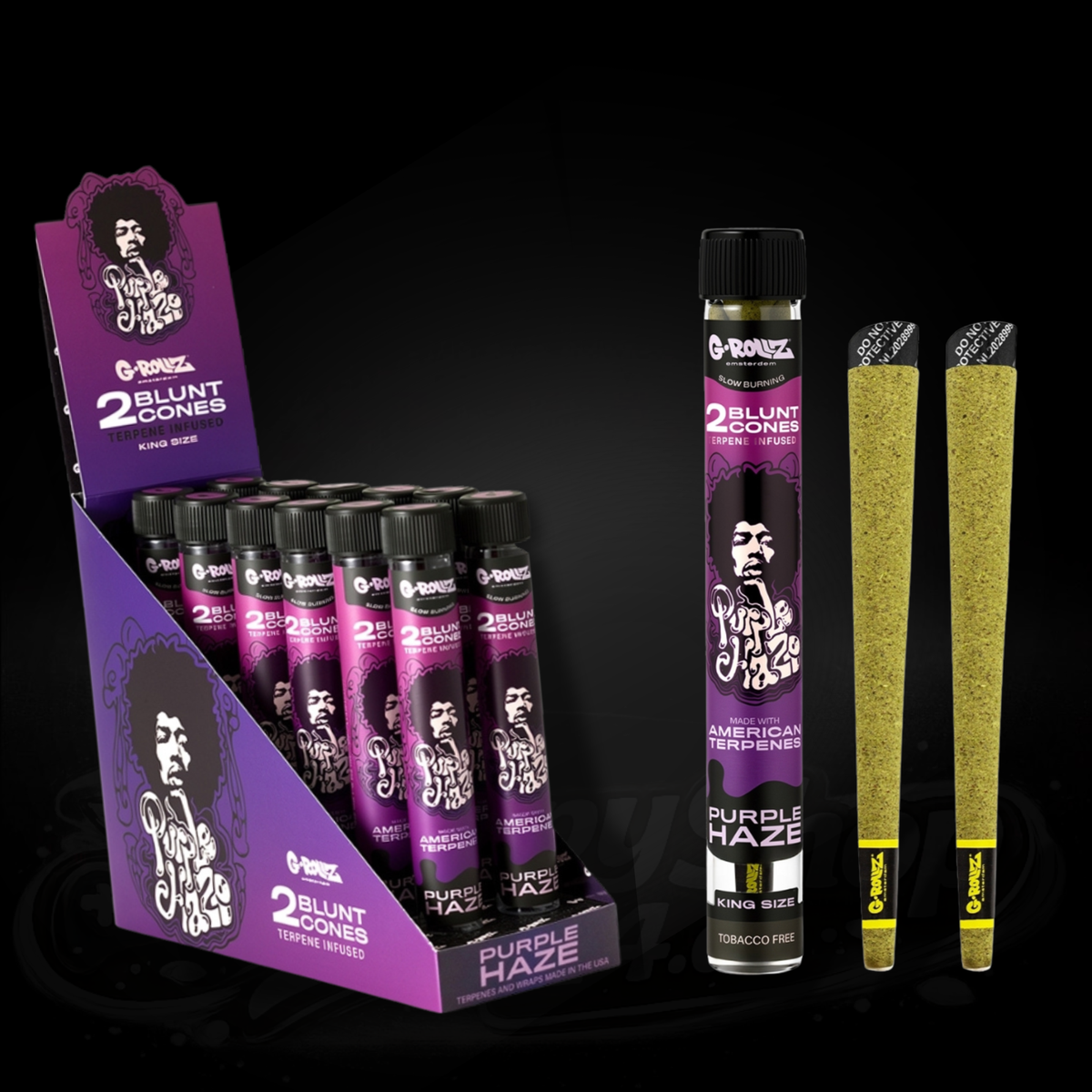 G-Rollz - Blunt Cones - Purple Haze - 2x King Size Blunt Cones