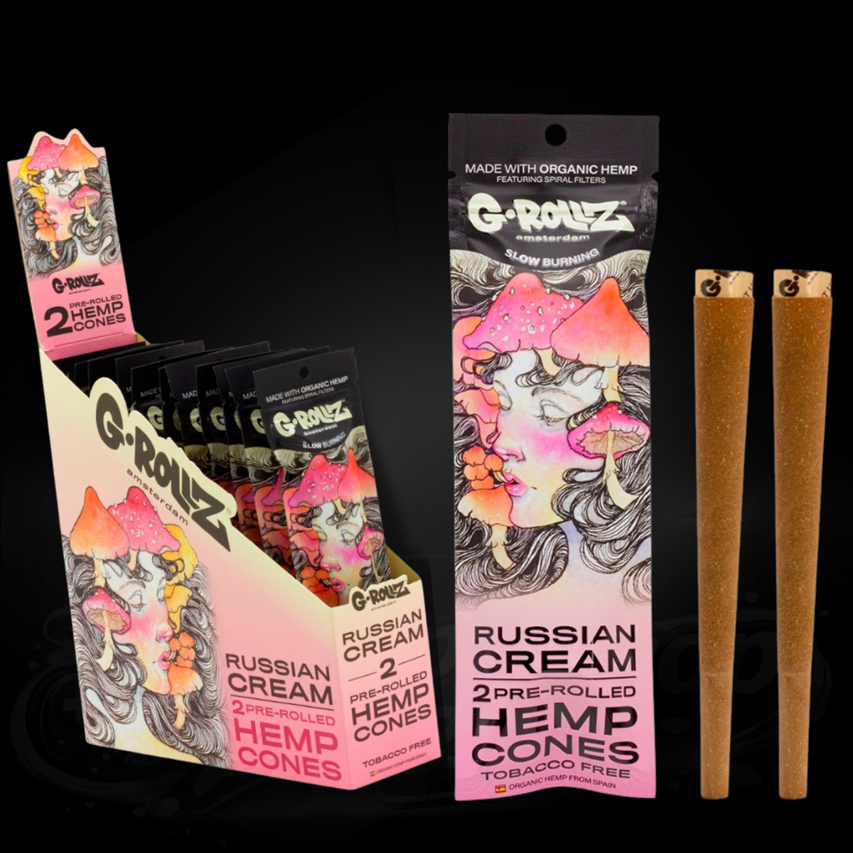 G-Rollz - Blunt Cones - Russian Cream - 2x King Size Hemp Cones