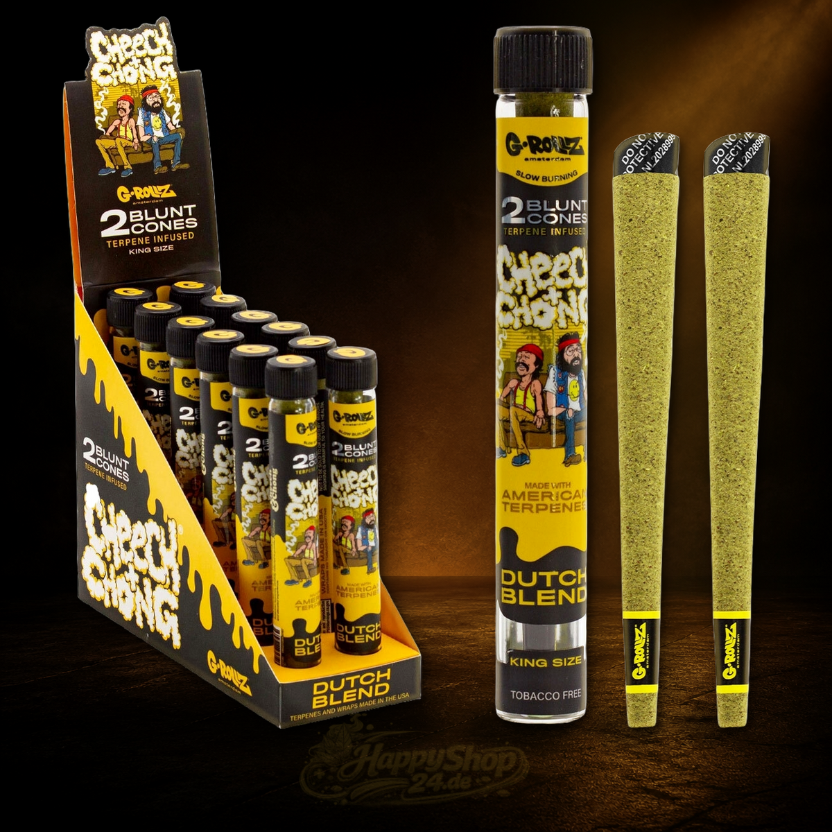 G-Rollz x Cheech & Chong Dutch Blend Blunt Cones Display