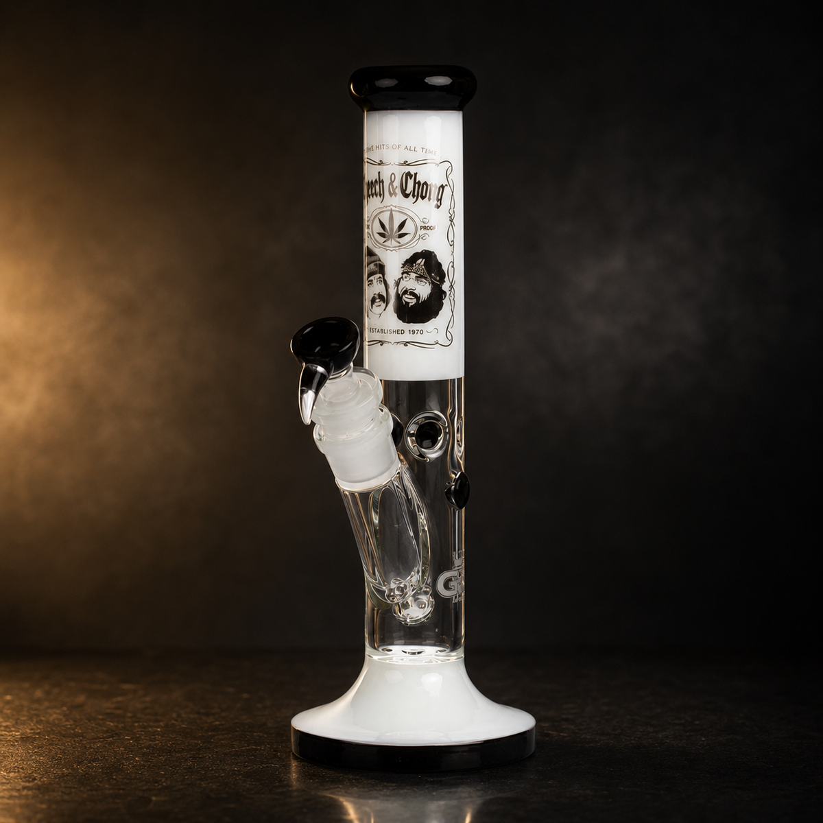 DUMMY – G-Rollz x Cheech & Chong Greatest Hits Straight Bong Weiß – 35 cm