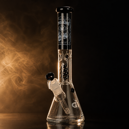 G-Rollz x Cheech & Chong Greatest Hits Spiral-Perkolator Bong Schwarz – 40 cm