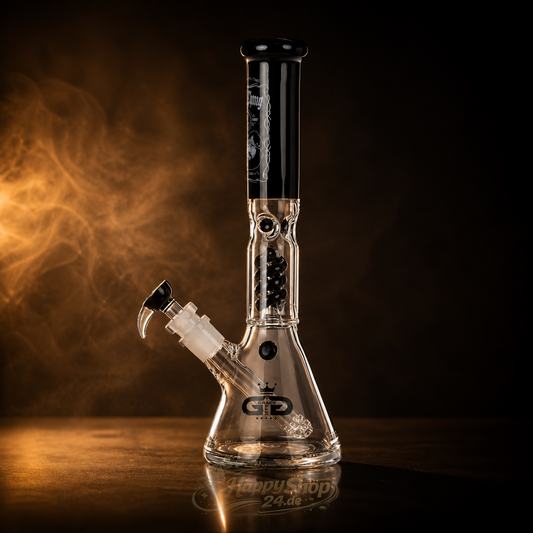 G-Rollz x Cheech & Chong Greatest Hits Spiral-Perkolator Bong Schwarz – 40 cm – Seitenansicht