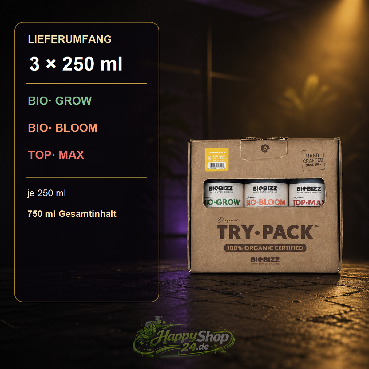 BioBizz Try·Pack Indoor – 3 × 250 ml – Produktbild 2