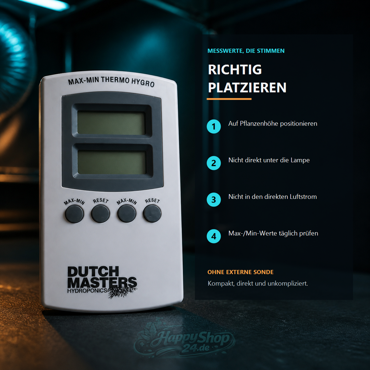 Dutch Masters Digitales Max/Min Thermo-Hygrometer – Produktbild 3
