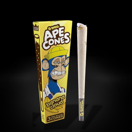 Ape Cones - Banana Cloud - Squeeze Filter - 3 Pre-Rolled King Size Cones
