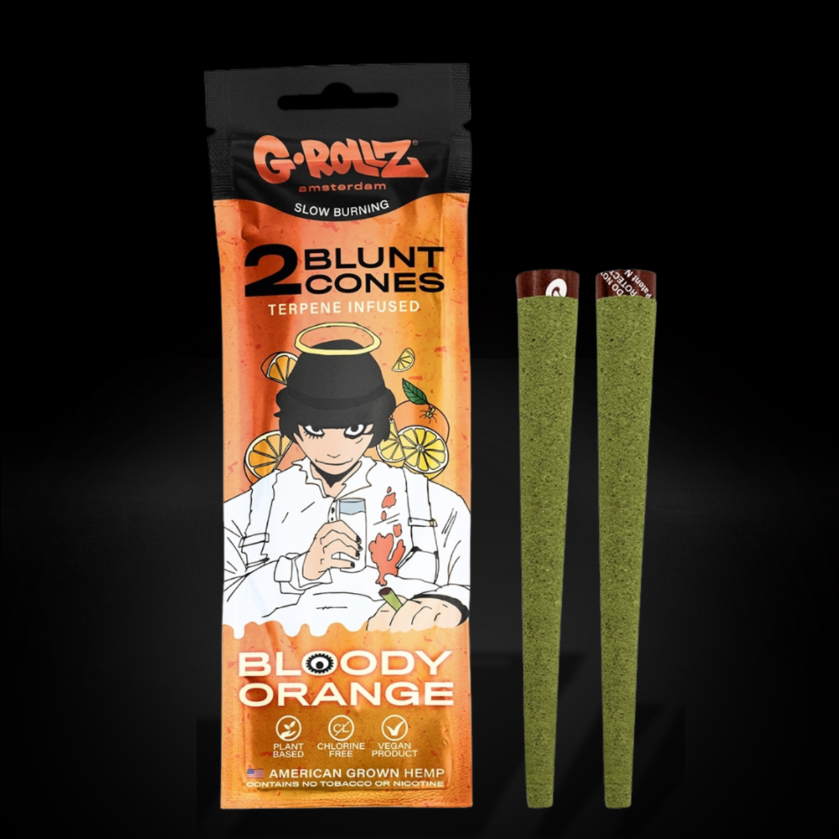 Blunt Cones - Bloody Orange - 2x King Size Blunt Cones