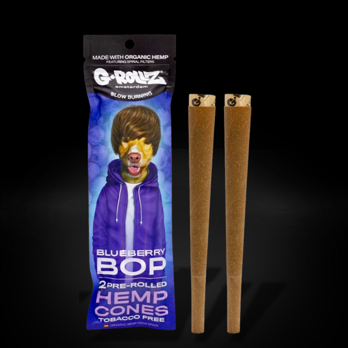 G-Rollz x The Dog - Blunt Cones - Blueberry Bop - 2x King Size Hemp Cones