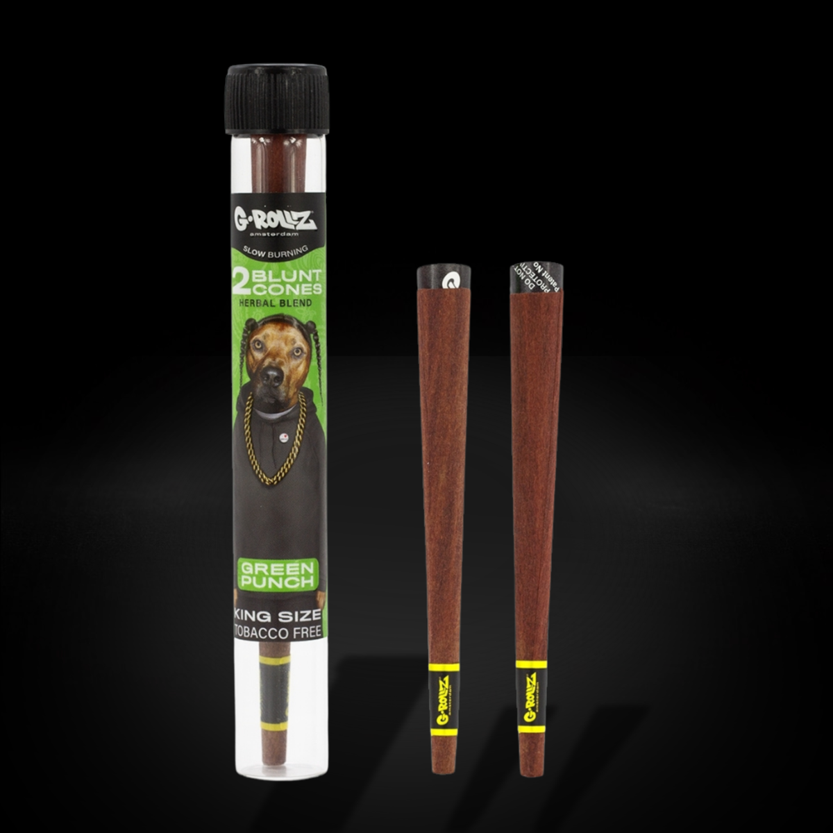 G-Rollz x The Dog - Blunt Cones - Green Punch - Terpene Infused - 2x King Size Blunt Cones