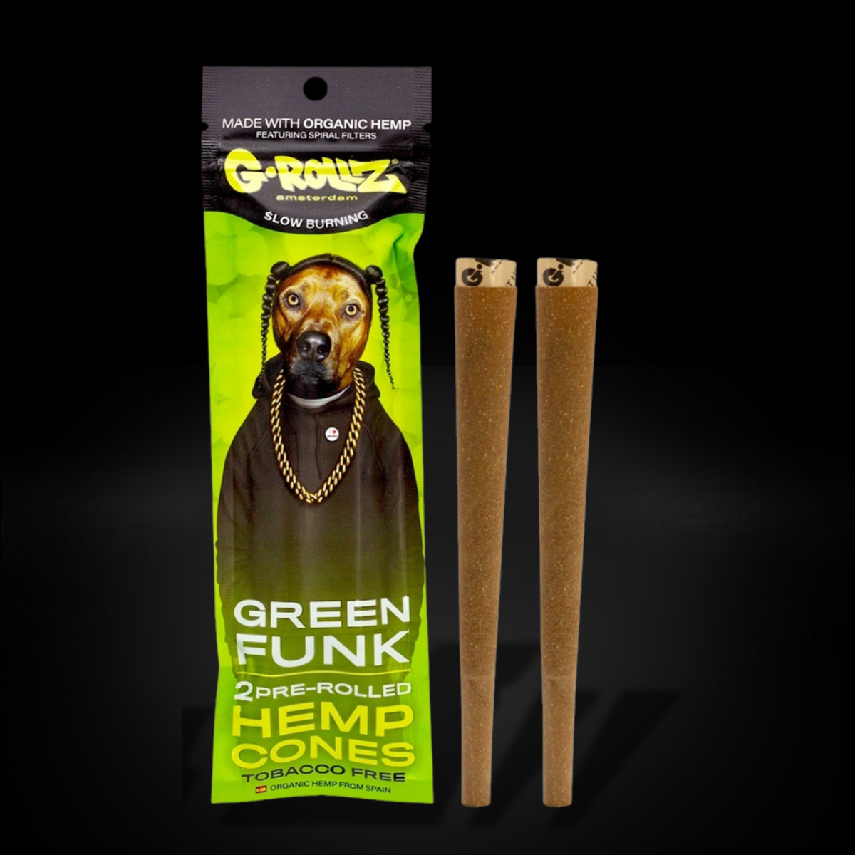 G-Rollz x The Dog - Blunt Cones - Green Funk - 2x King Size Hemp Cones
