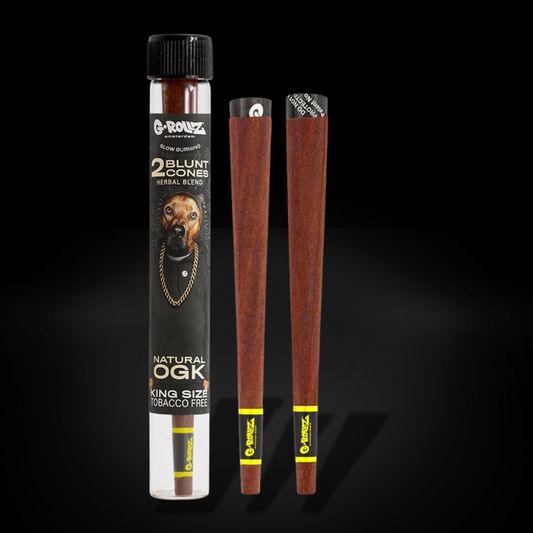 G-Rollz x The Dog - Blunt Cones - Natural OGK - Terpene Infused - 2x King Size Blunt Cones