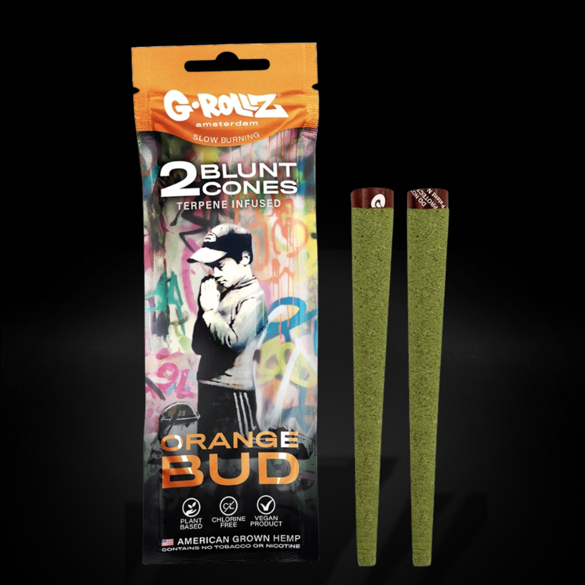 Banksy's Graffiti - Blunt Cones - Orange Bud - 2x King Size Blunt Cones
