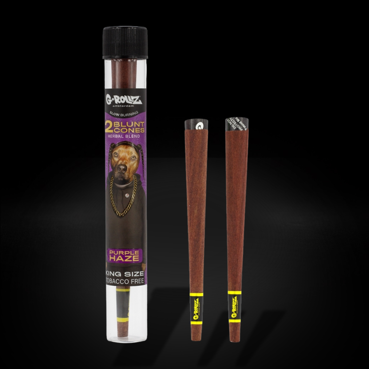 G-Rollz x The Dog - Blunt Cones - Purple Haze - Terpene Infused - 2x King Size Blunt Cones