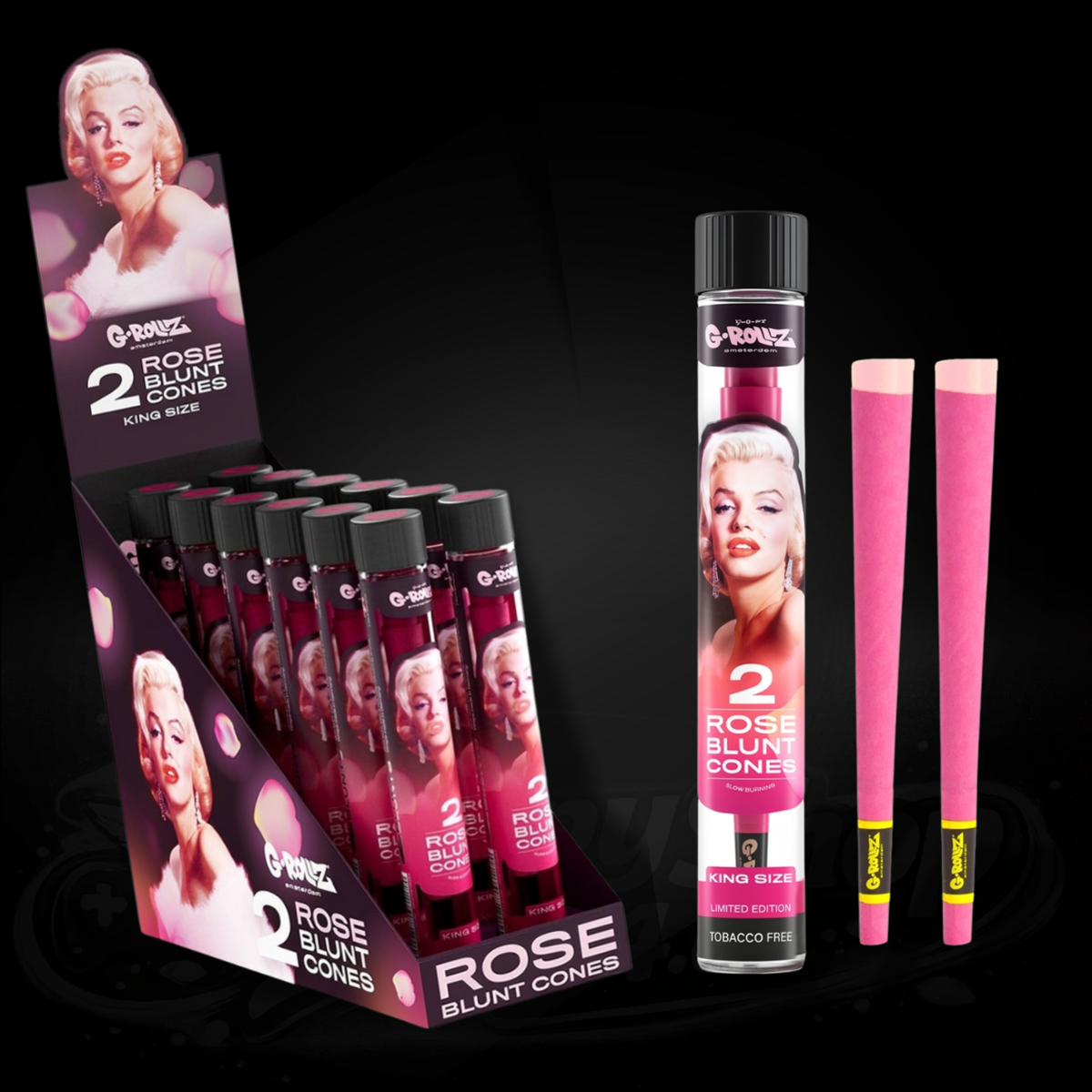 G-Rollz x Fabulous Face - Blunt Cones - Rose - 2x King Size Blunt Cones