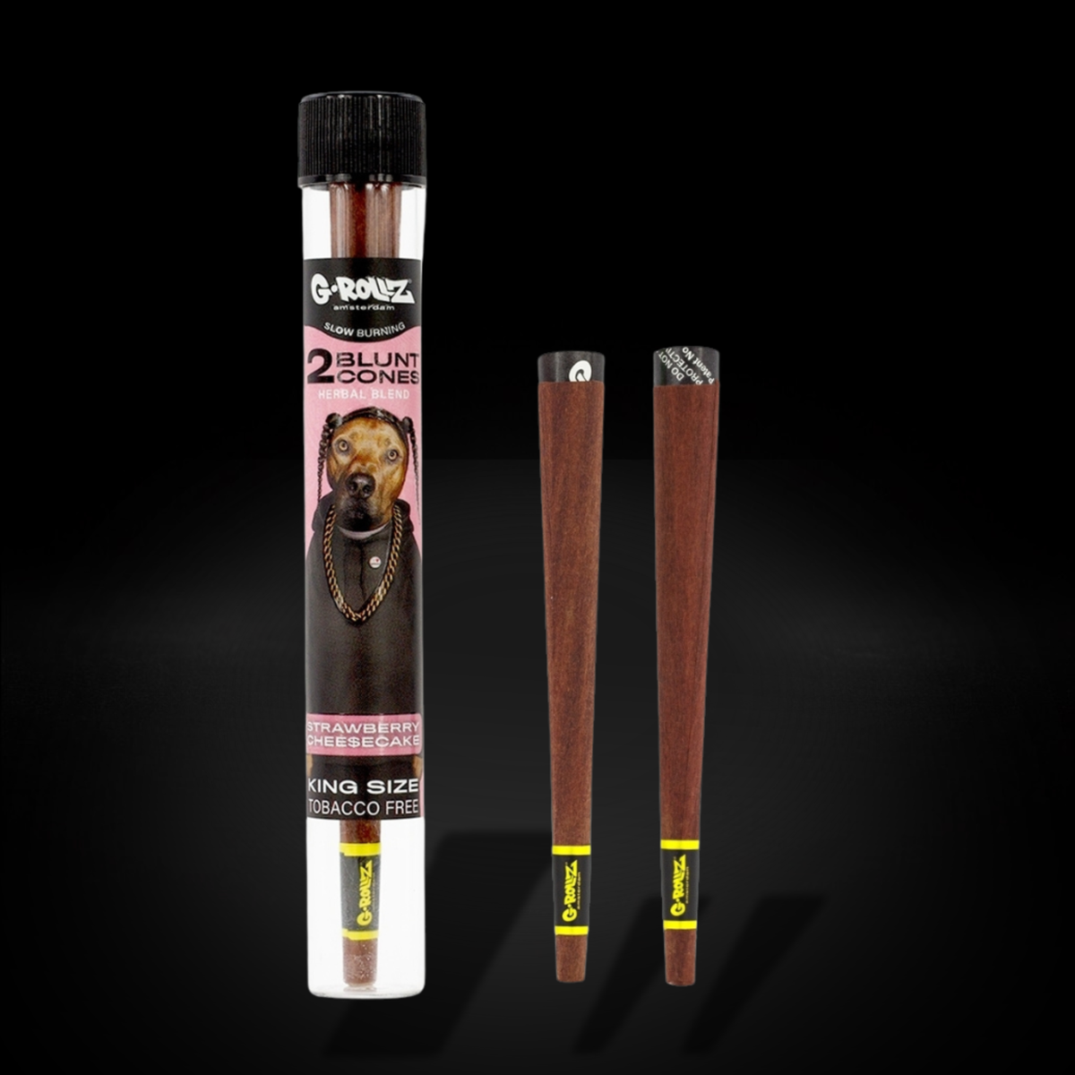 G-Rollz x The Dog - Blunt Cones - Strawberry Cheesecake - Terpene Infused - 2x King Size Blunt Cones