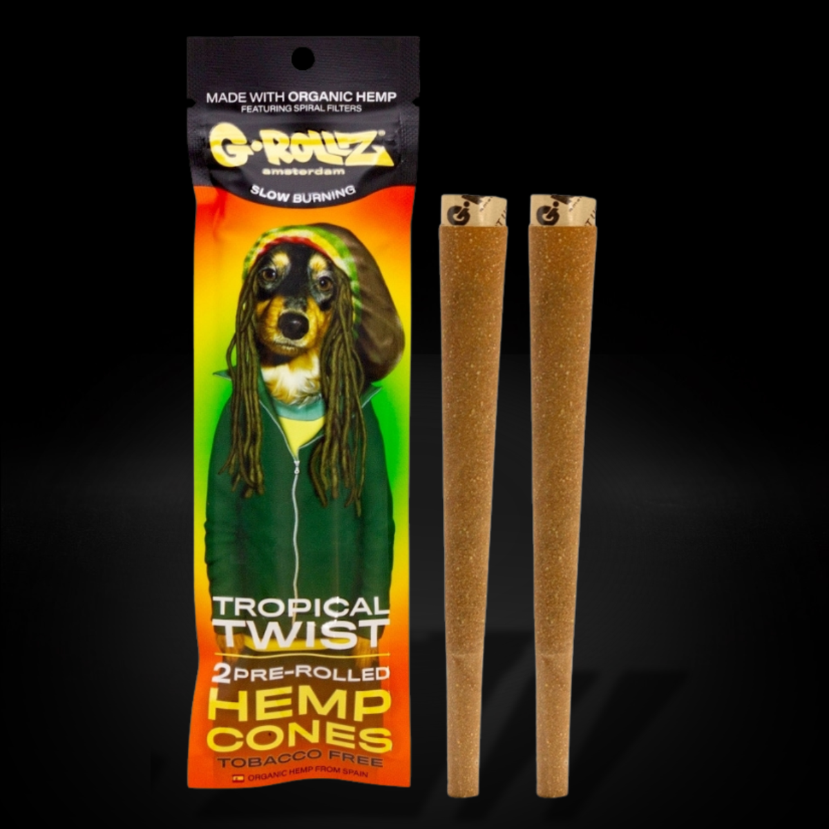 G-Rollz x The Dog - Blunt Cones - Tropical Twist - 2x King Size Hemp Cones