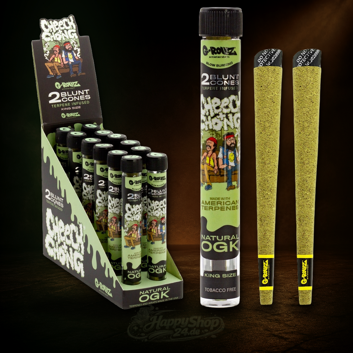 G-Rollz x Cheech & Chong Natural OGK Blunt Cones Display